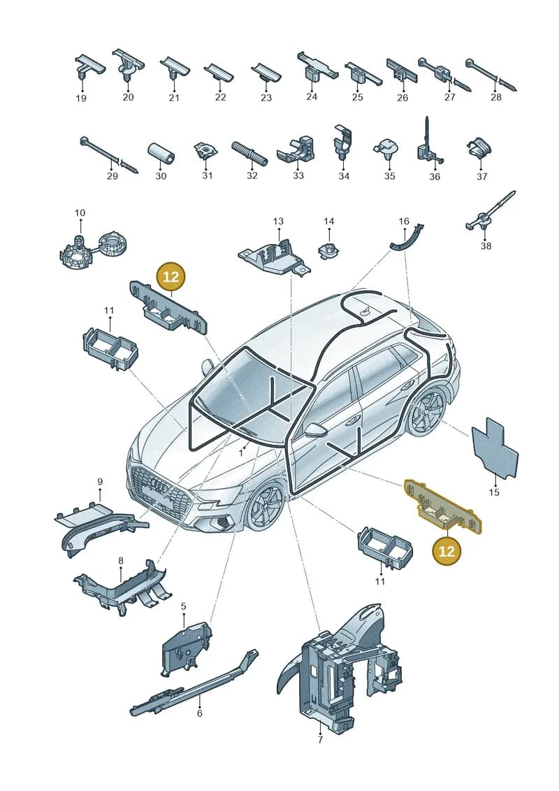 000098800FL — Audi A5 Limousine (2024-2025) diagram 596971800, position 12