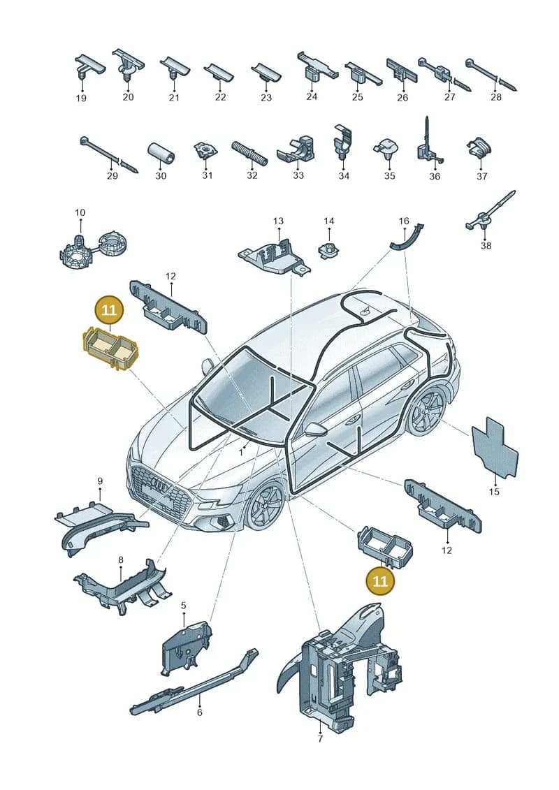 000098800FM — Audi A5 Limousine (2024-2025) diagram 596971800, position 11