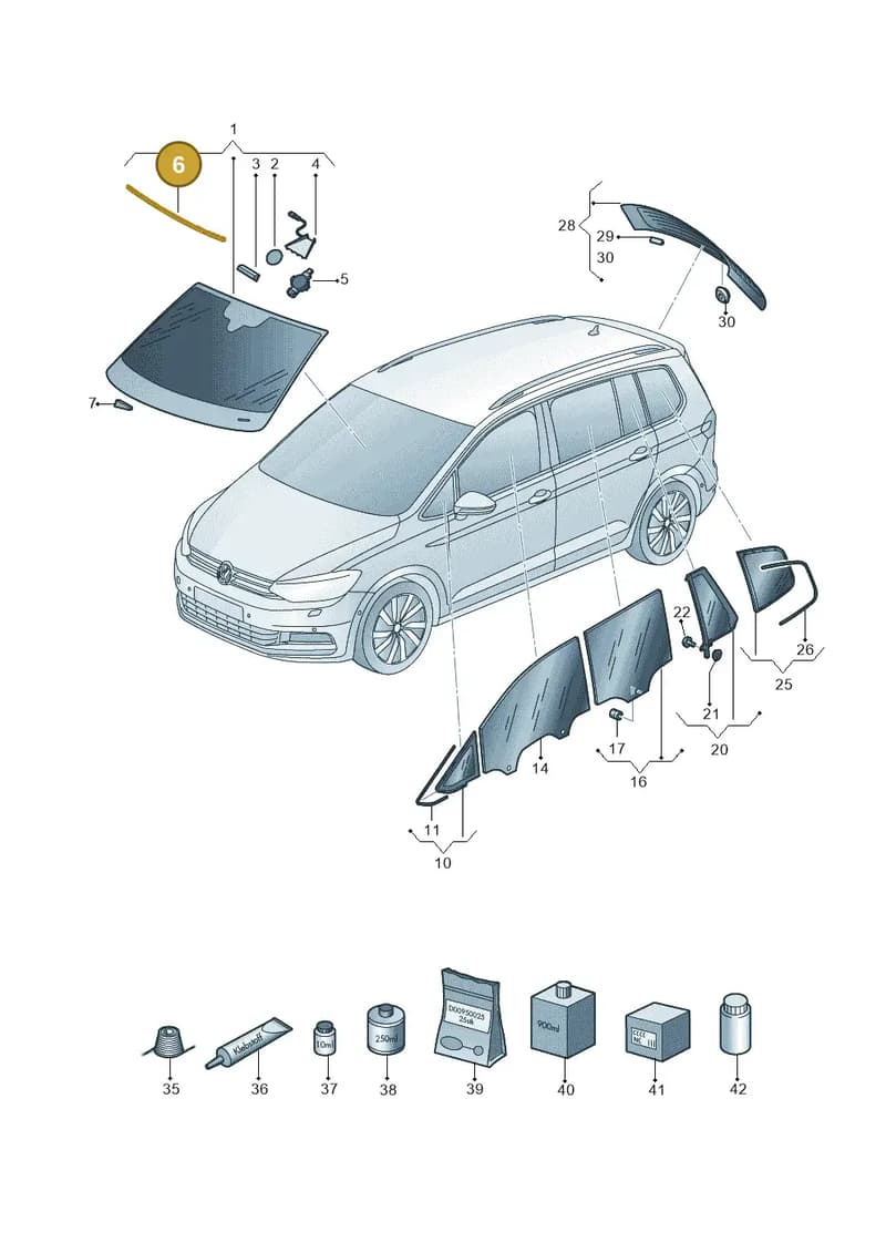 000845132 — Volkswagen Touran (2015-2025) diagram 869845000, position 6