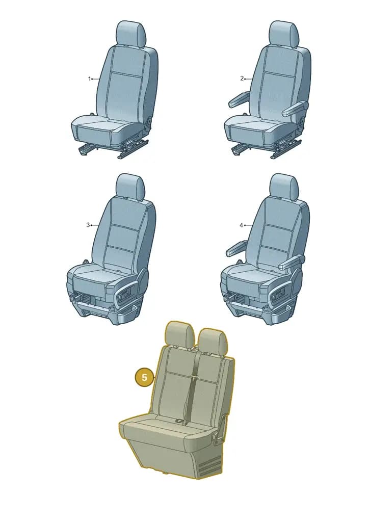 000881012KHUEL — Volkswagen Caravelle (2015-2019) diagram 861881990, position 5
