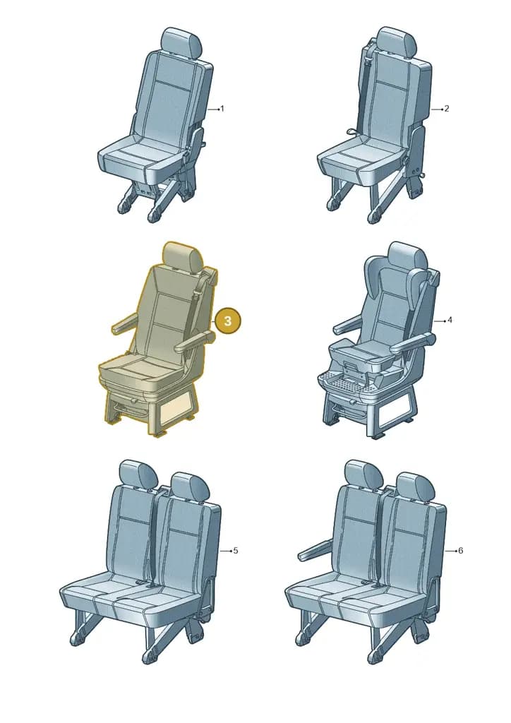 000883011GQUEU — Volkswagen Caravelle (2019-2024) diagram 861883990, position 3