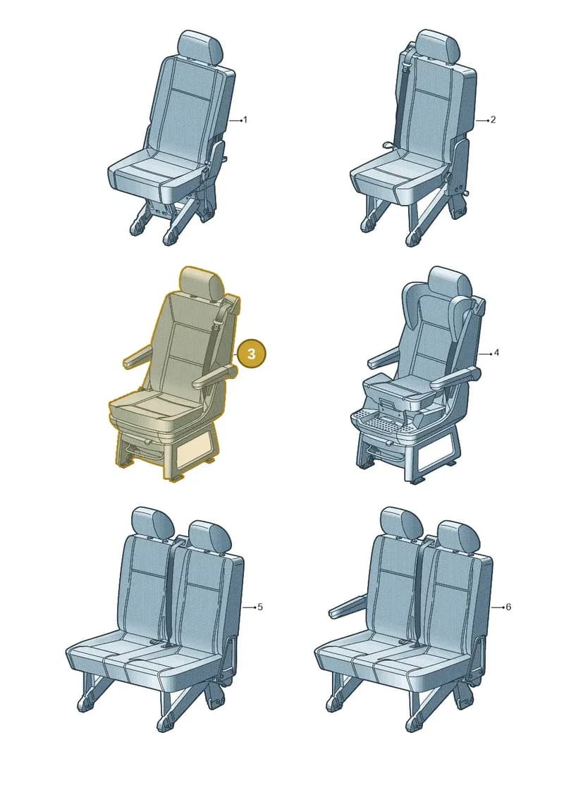 000883011HTUET — Volkswagen Caravelle (2019-2024) diagram 861883990, position 3