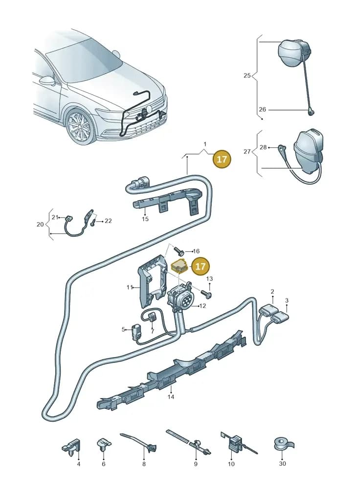000915651 — Volkswagen Passat Saloon (2014-2024) diagram 793970010, position 17