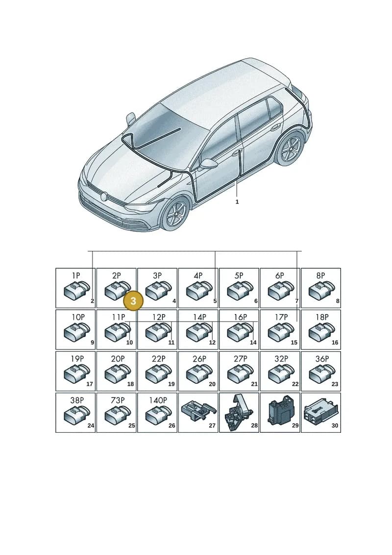 000971582J — Volkswagen Golf (2019-2025) diagram 5h0971090, position 3