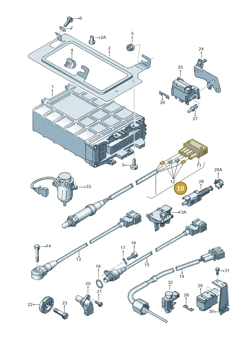 021906265AB — Volkswagen GOLF CABRIO (1998-2001) diagram 121906100, position 10