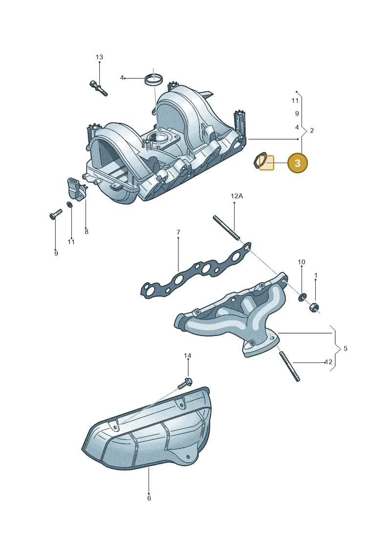 030129717E — Volkswagen Parati (2010-) diagram 303129420, position 3