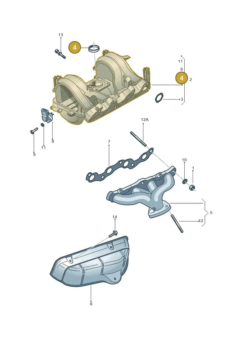 030133073E — Volkswagen Parati (2010-) diagram 303129420, position 4