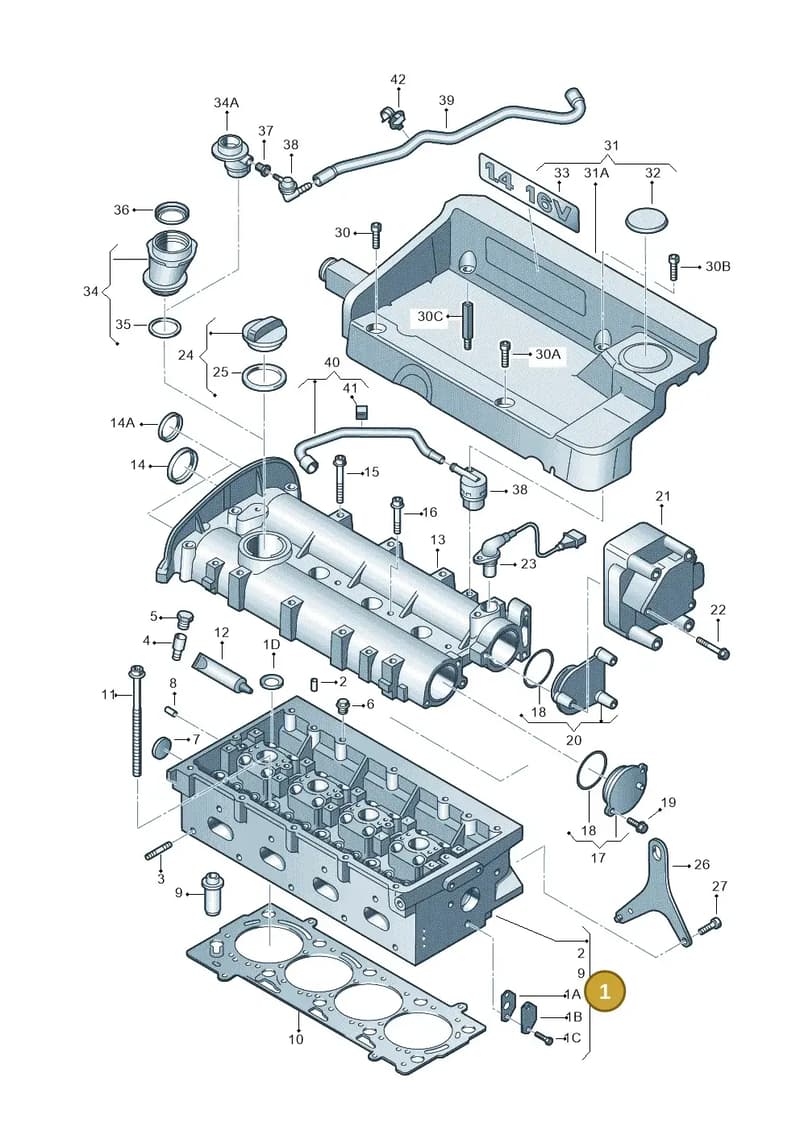 036103264CX — SEAT TOLEDO/LEON/LEON-4 (2001-2006) diagram 266103350, position 1
