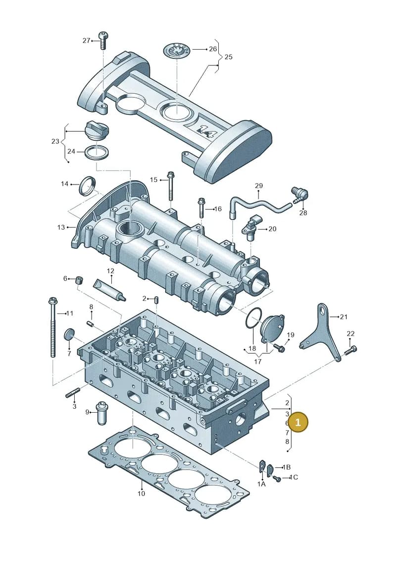036103264CX — SEAT Ibiza Reference (2008-2011) diagram 608103450, position 1