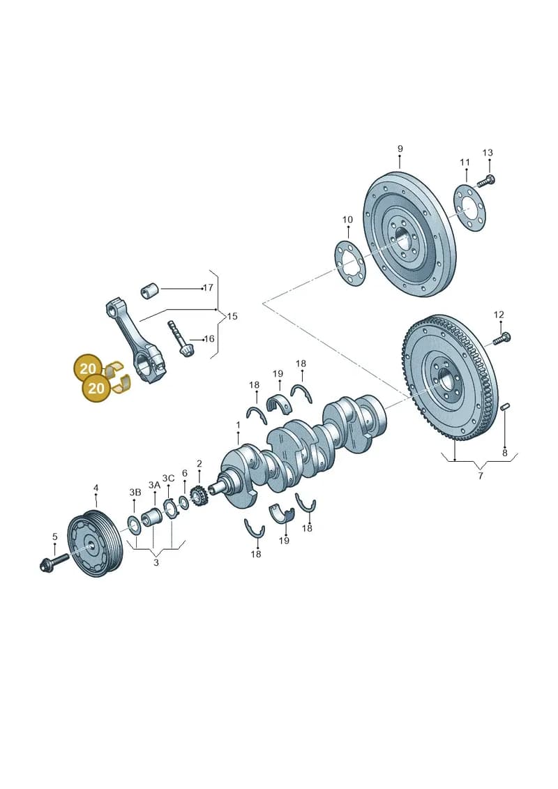 036198701 — Volkswagen Polo Vivo (2017-) diagram 784105050, position 20