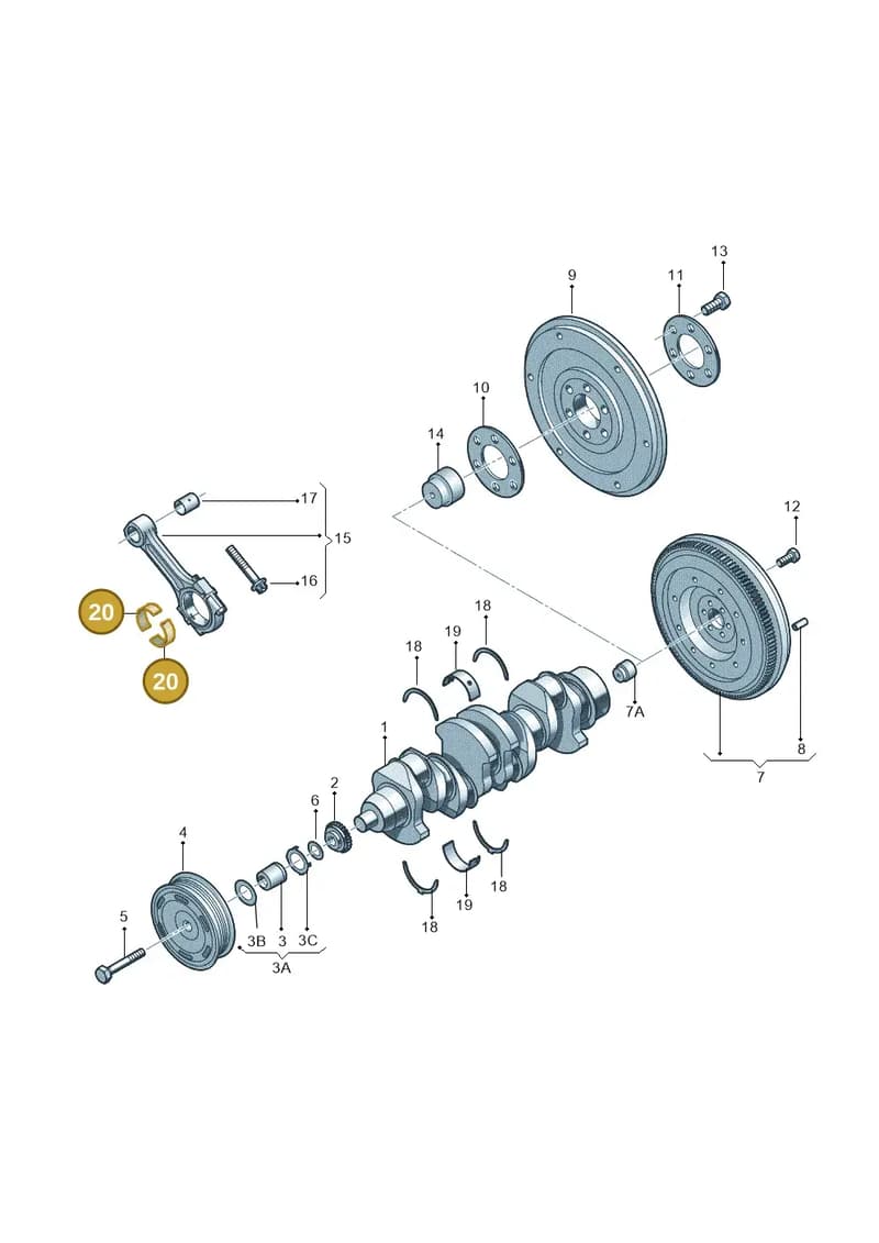 036198701 — Volkswagen Polo (2012-2014) diagram 253105150, position 20