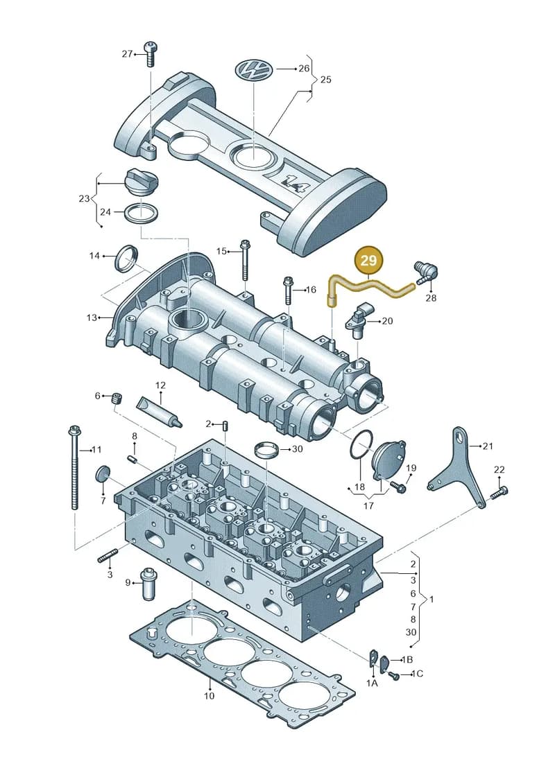 03C103560AA — Volkswagen Polo (2009-2012) diagram 474103400, position 29