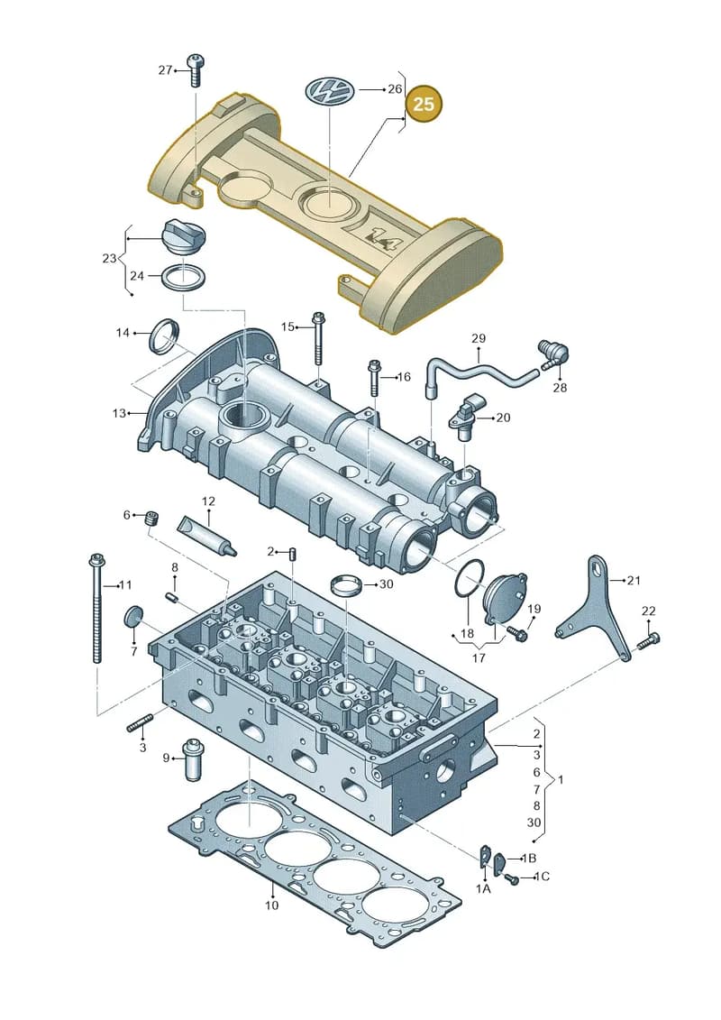 03C103925BD — SEAT Ibiza (2012-) diagram 474103400, position 25