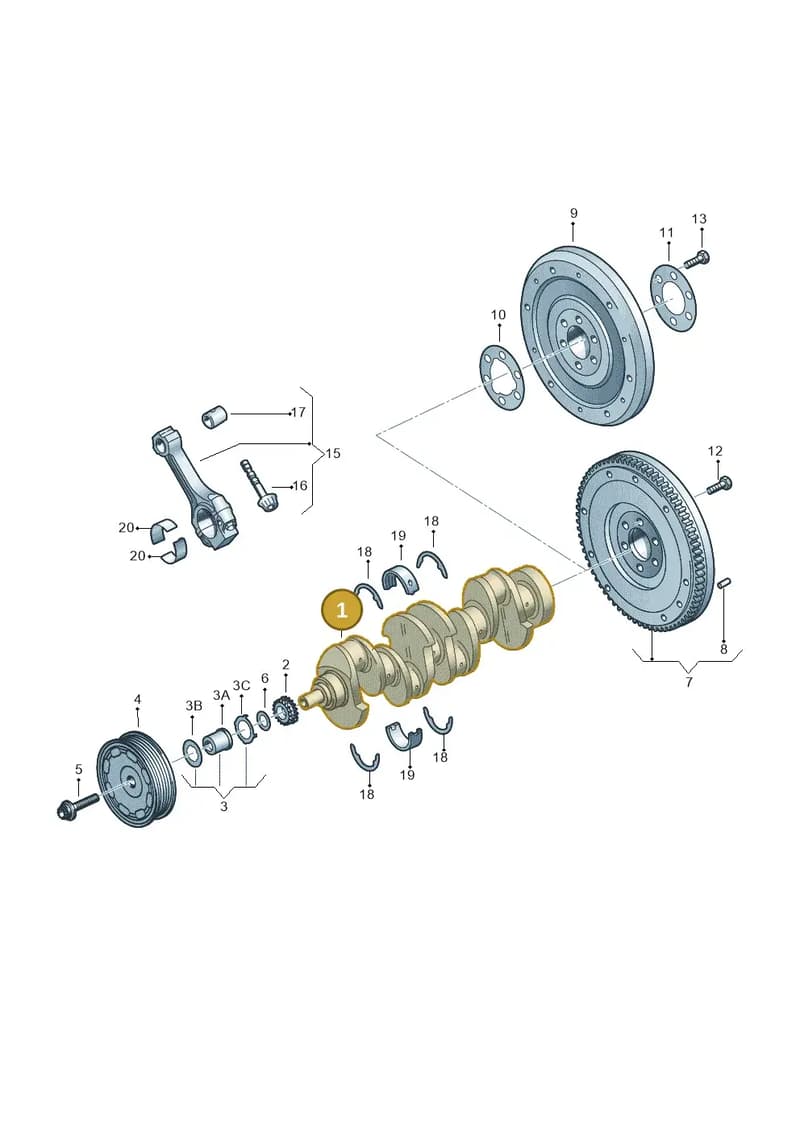 03C105101BP — Volkswagen Polo Vivo (2017-) diagram 784105050, position 1