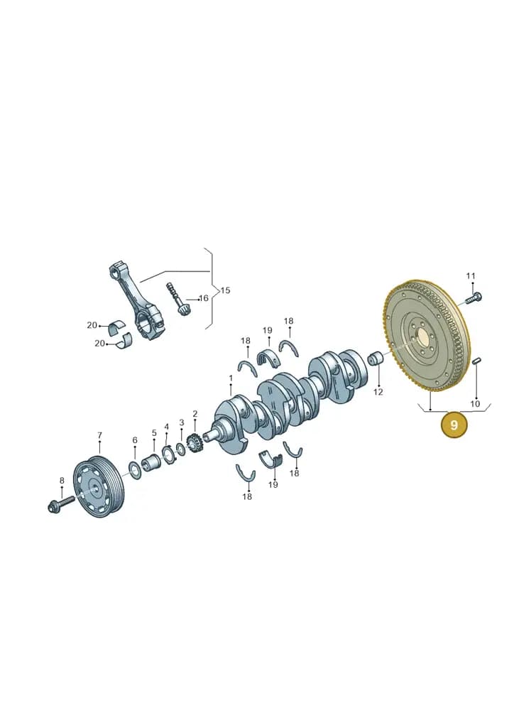 03C105266K — Volkswagen Tiguan 4Motion (2011-2018) diagram 786105100, position 9