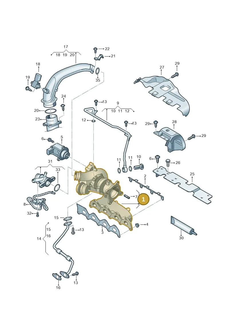 03C145702LX — Volkswagen Jetta (2014-2018) diagram 625145530, position 1