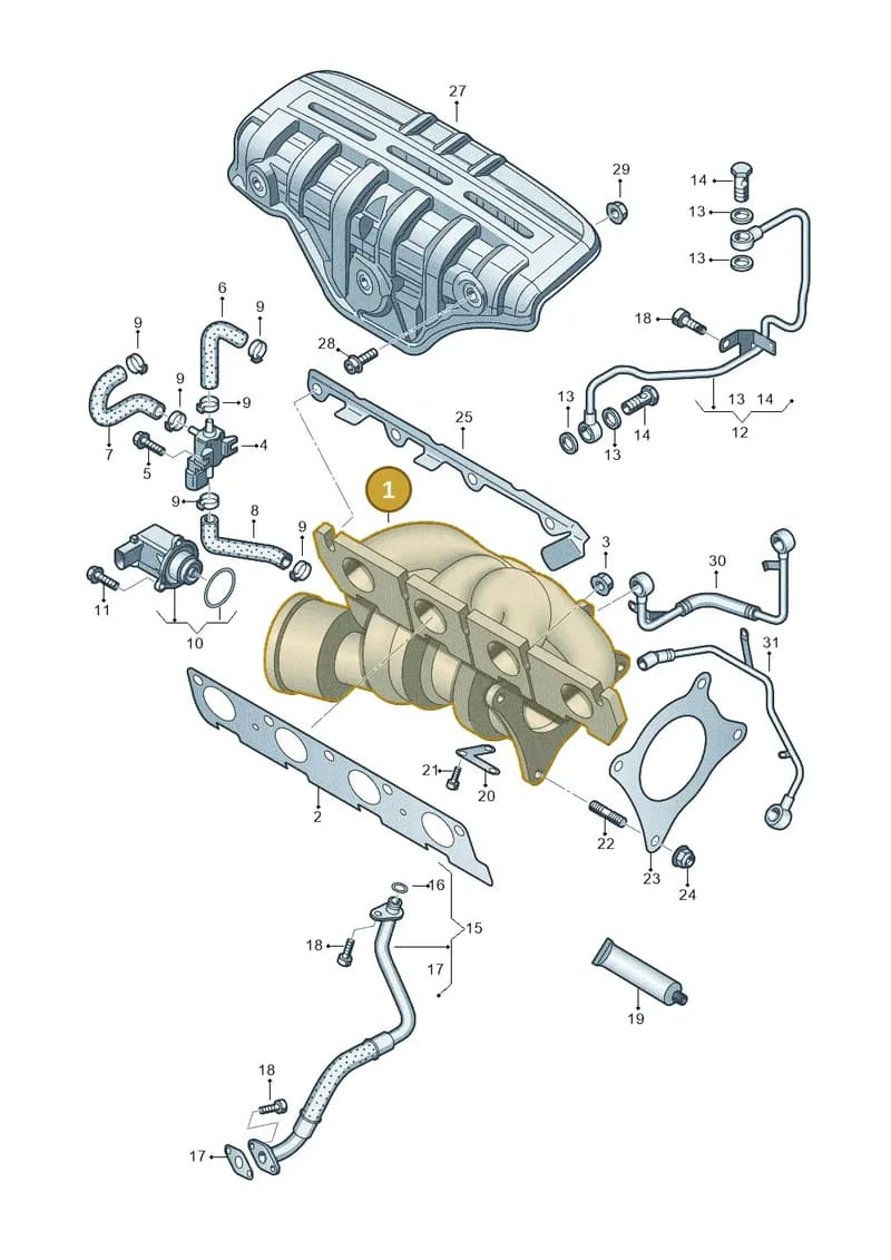 03C145703AX — SEAT Ibiza (2012-) diagram 634145500, position 1
