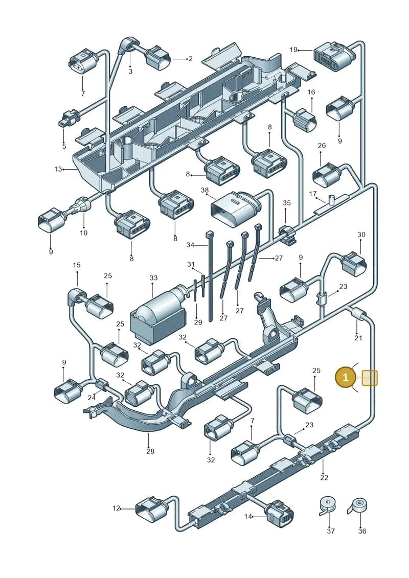 03C972619AJ — Volkswagen Golf estate (2009-2013) diagram 684971050, position 1