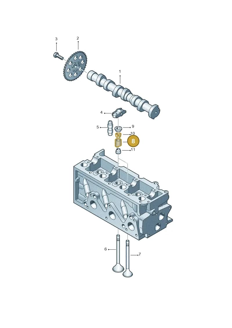 03D109623D — Volkswagen Polo (2008-2009) diagram 253109030, position 8