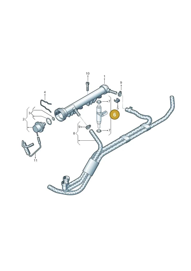 03D906031G — Volkswagen Polo (2008-2009) diagram 253133550, position 6