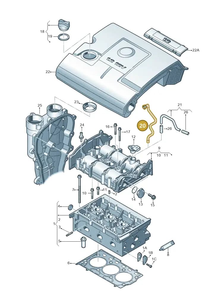 03E103493D — SEAT Ibiza (2012-) diagram 253103320, position 20