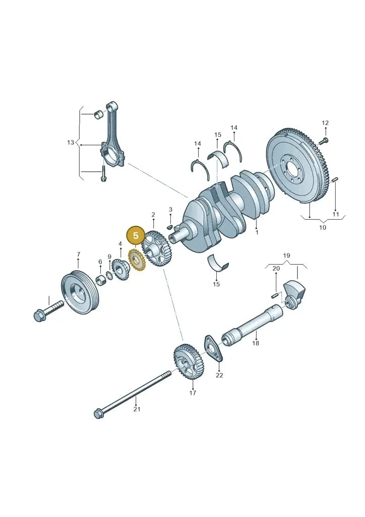 03E105209T — Volkswagen 06A platform diagram 253105030, position 5