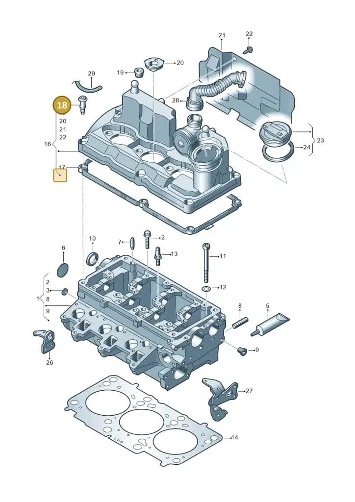 03G103448B — Volkswagen Polo (2012-2014) diagram 672103450, position 18