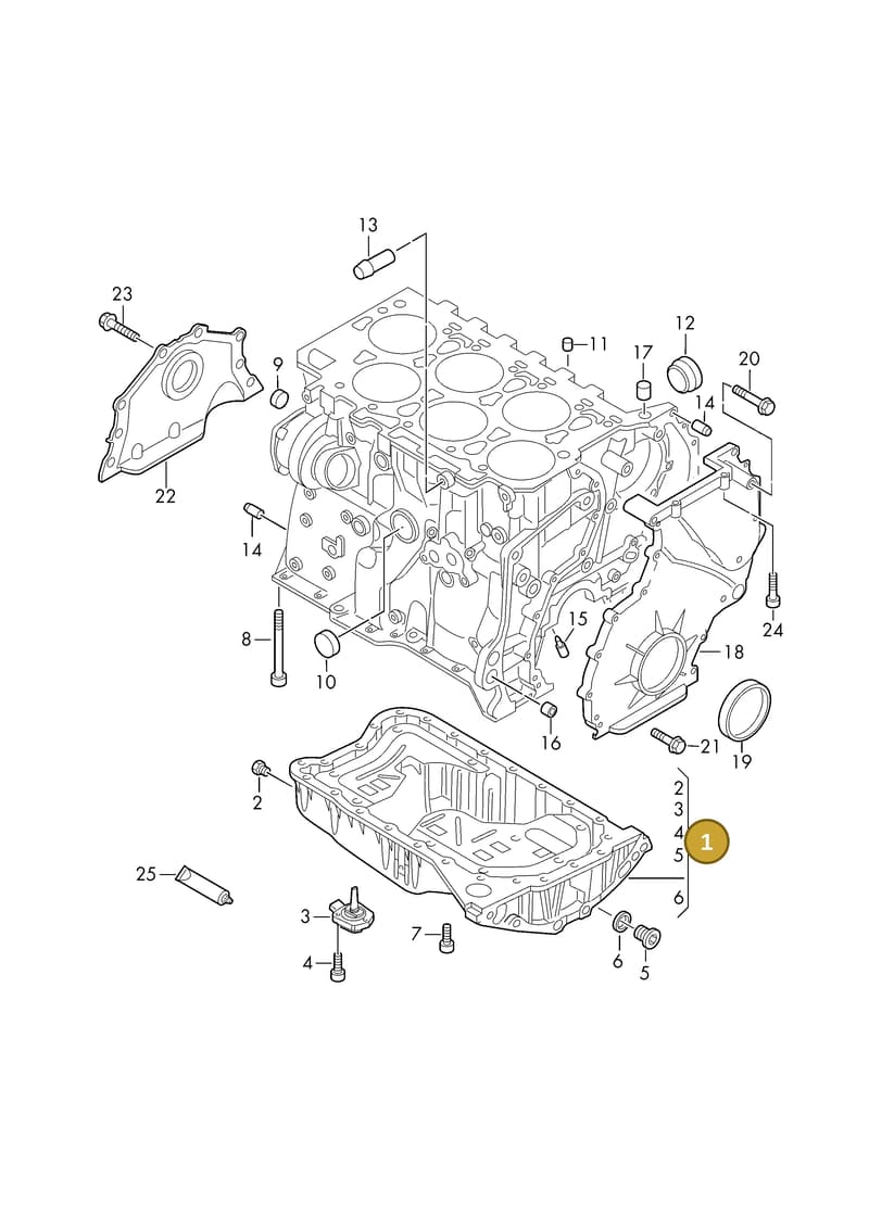 03H103601AL — Volkswagen 06A platform diagram 426103200, position 1