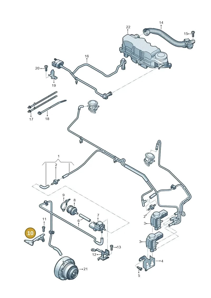 03H131086E — Volkswagen Teramont (2021-2023) diagram 809133015, position 10