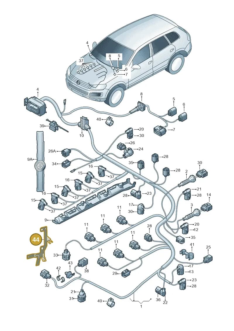 03H971501D — Volkswagen Touareg (2014-2018) diagram 693971060, position 44