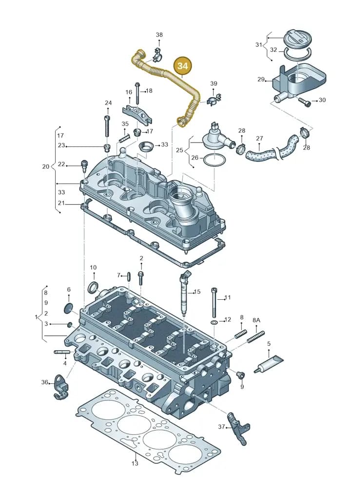03L103493N — Volkswagen Crafter 35 panel (2011-2016) diagram 722103600, position 34