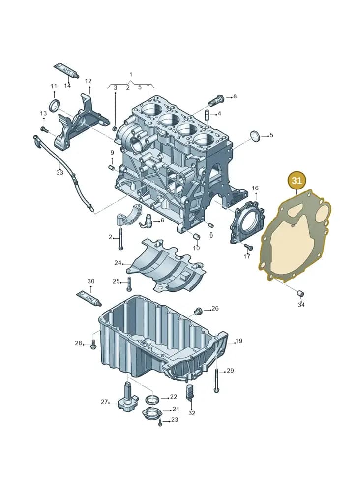 03L103647L — Volkswagen Amarok twin cab (2009-2012) diagram 683103200, position 31