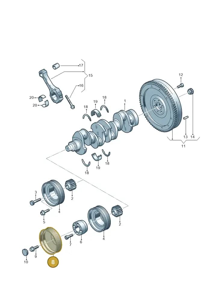 03L105255B — Volkswagen Crafter 35 panel (2011-2016) diagram 722105100, position 8