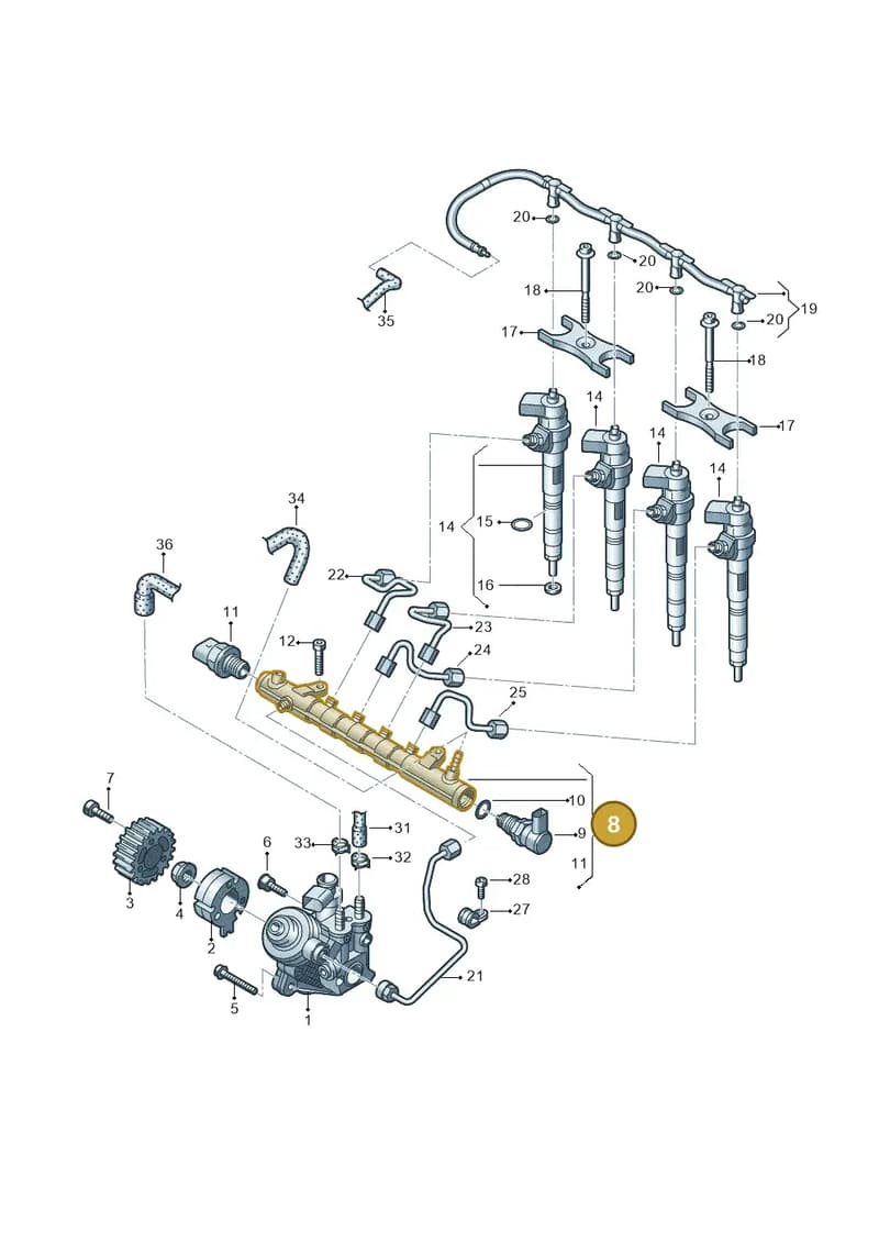 03L130093 — Volkswagen Crafter 35 panel (2011-2016) diagram 722130300, position 8