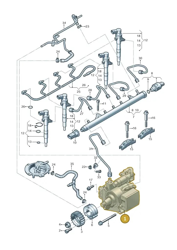 03L130755S — Volkswagen Polo (2009-2014) diagram 649130300, position 1