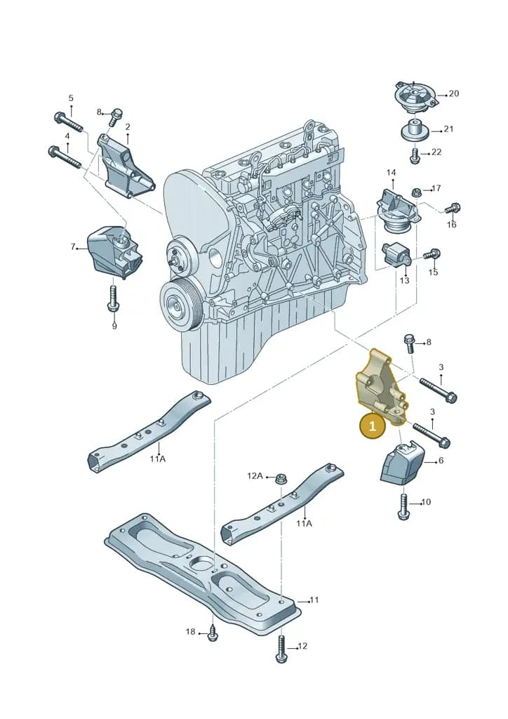 03L199307A — Volkswagen Crafter 35 panel (2011-2016) diagram 722199100, position 1