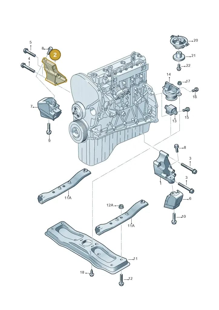 03L199308A — Volkswagen Crafter 35 panel (2011-2016) diagram 722199100, position 2
