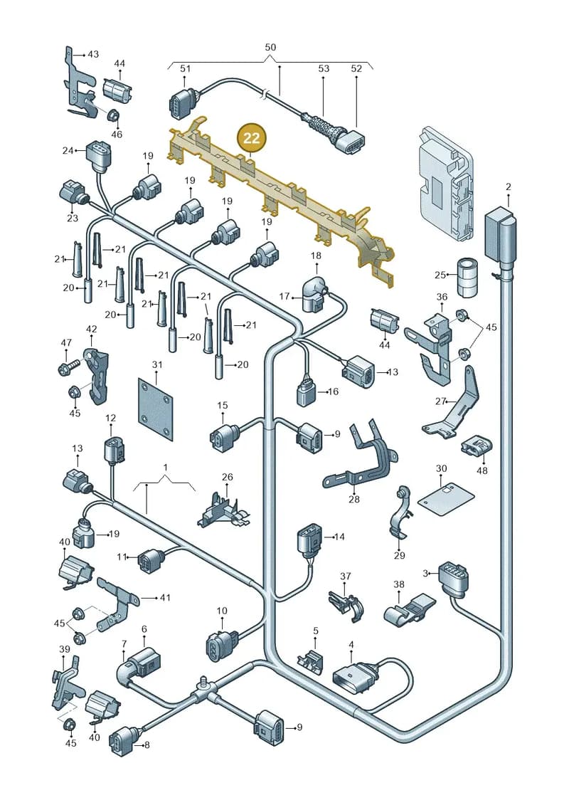 03L971824H — Volkswagen Golf estate (2009-2013) diagram 649971120, position 22
