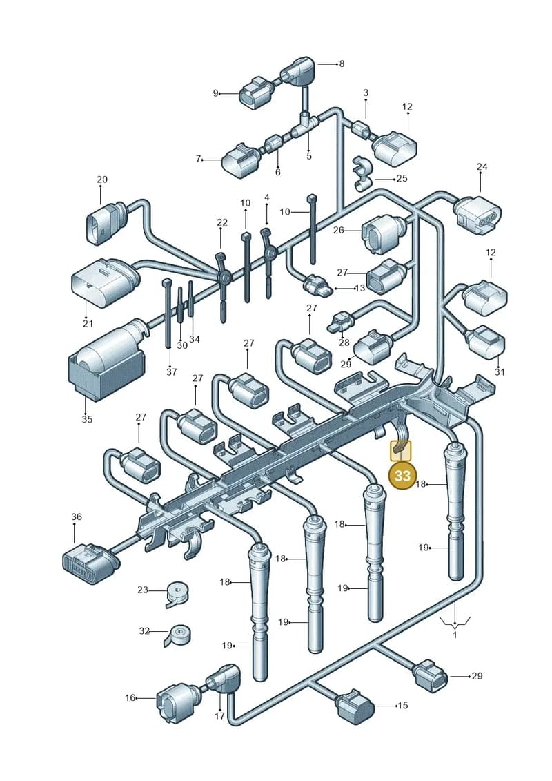 03L971824H — Volkswagen Golf estate (2009-2013) diagram 684971190, position 33
