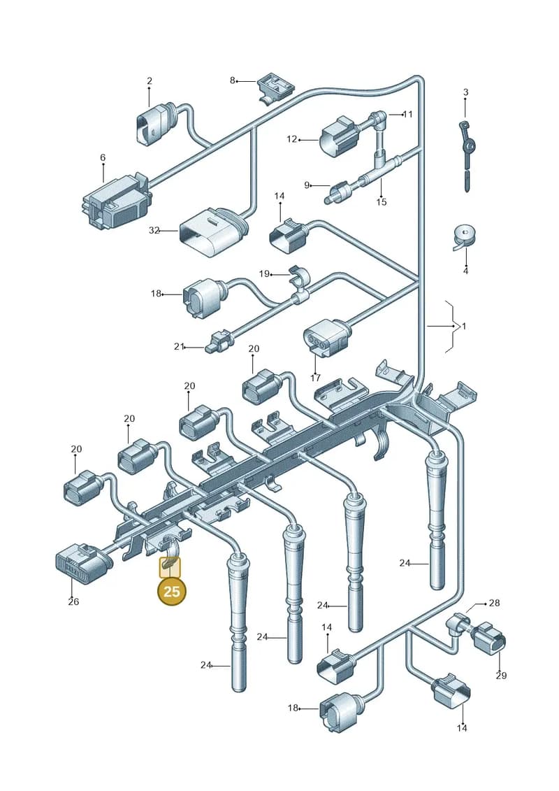 03L971824H — Volkswagen Jetta variant (2009-2014) diagram 685971120, position 25