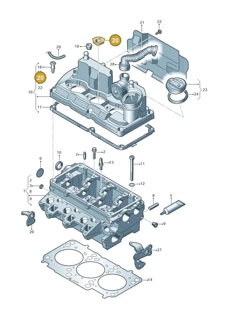 03P103070 — Volkswagen Polo (2012-2014) diagram 672103450, position 20