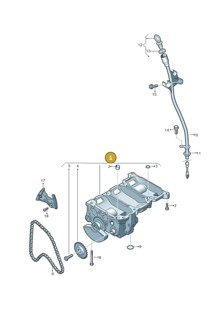 03P103118C — Volkswagen Polo (2012-2014) diagram 747115200, position 1