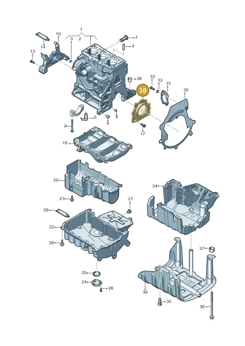 03P103171 — Volkswagen Polo (2009-2014) diagram 677103260, position 16
