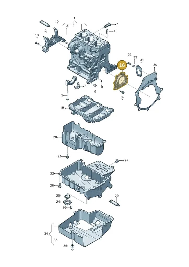 03P103171 — Volkswagen Polo (2012-2014) diagram 672103150, position 16