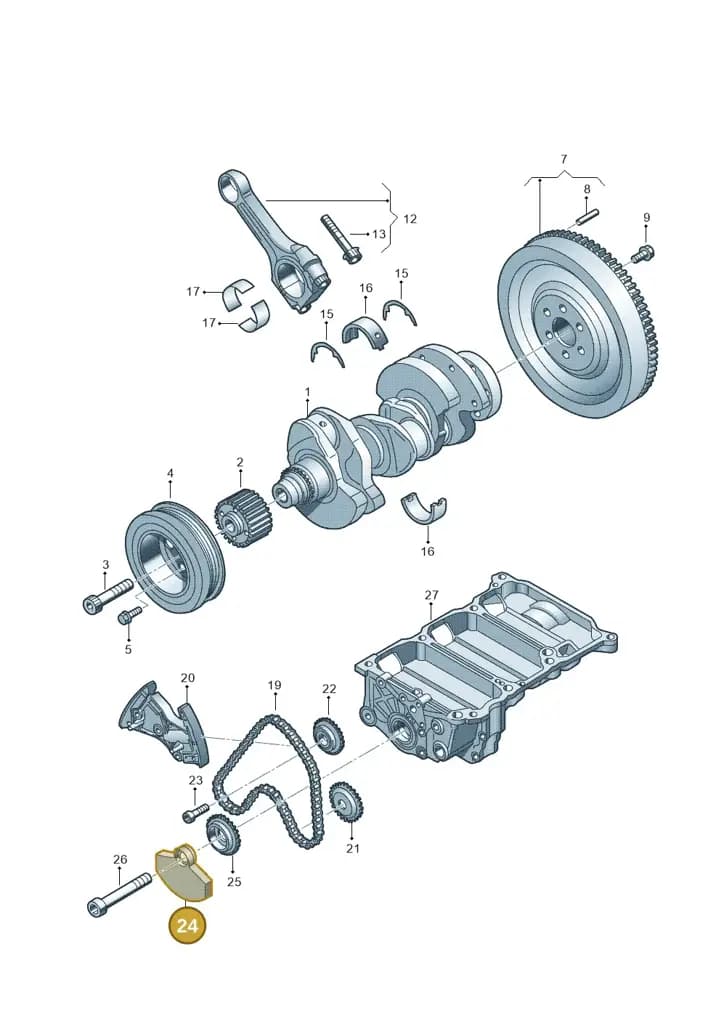 03P103331A — Volkswagen Polo (2012-2014) diagram 672105400, position 24
