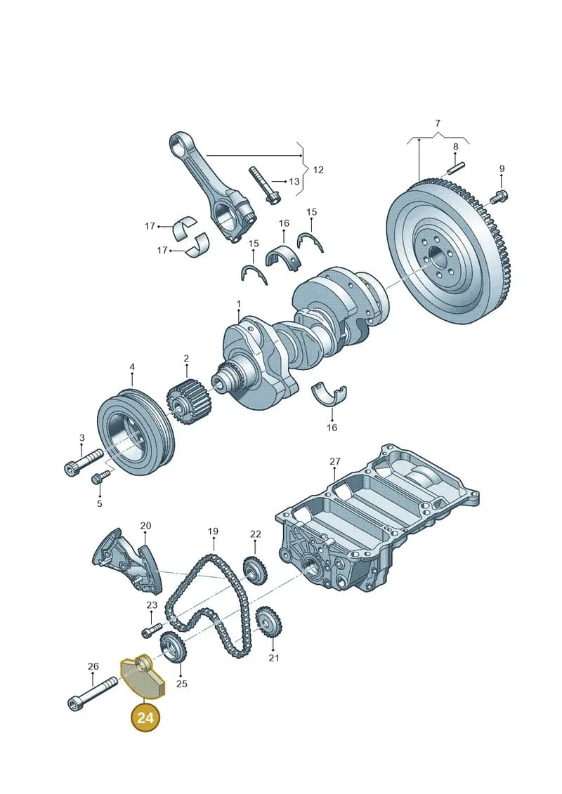03P103331A — Volkswagen Polo (2012-2014) diagram 672105400, position 24