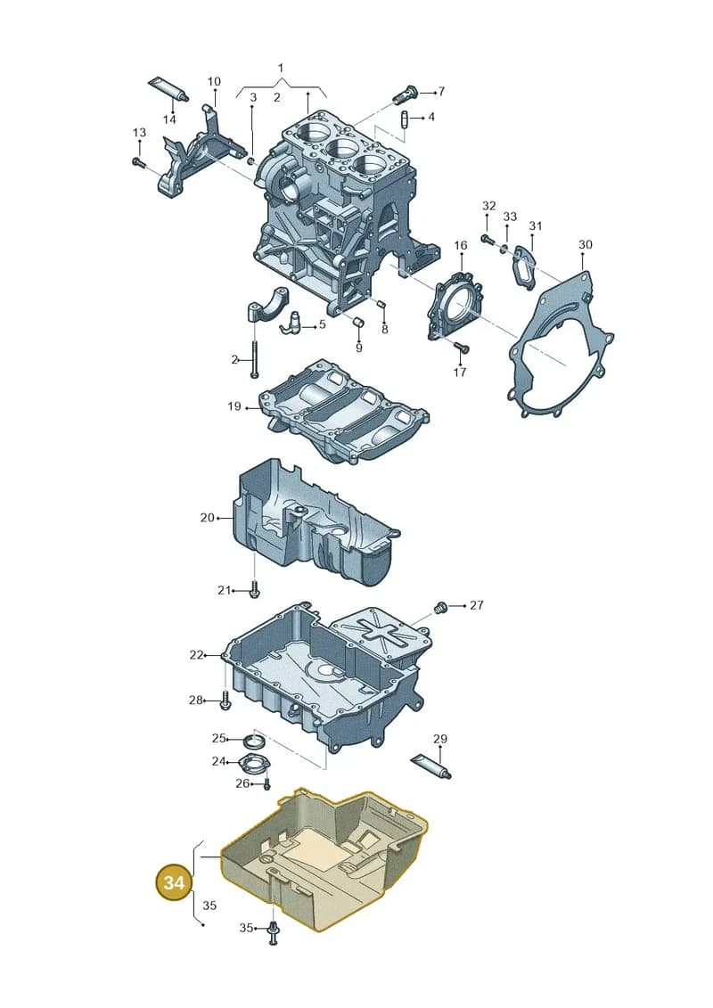03P103660 — Volkswagen Polo (2012-2014) diagram 672103150, position 34