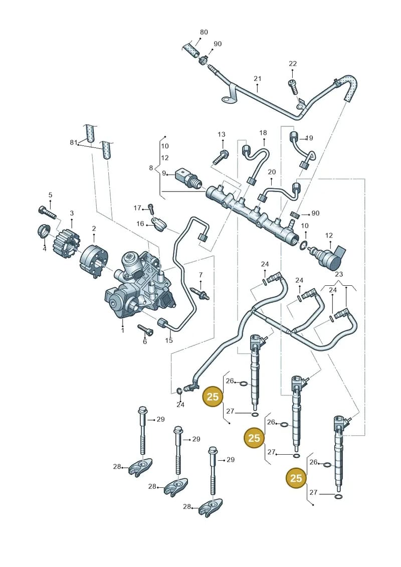 03P130277 — Volkswagen Polo (2012-2014) diagram 677130300, position 25
