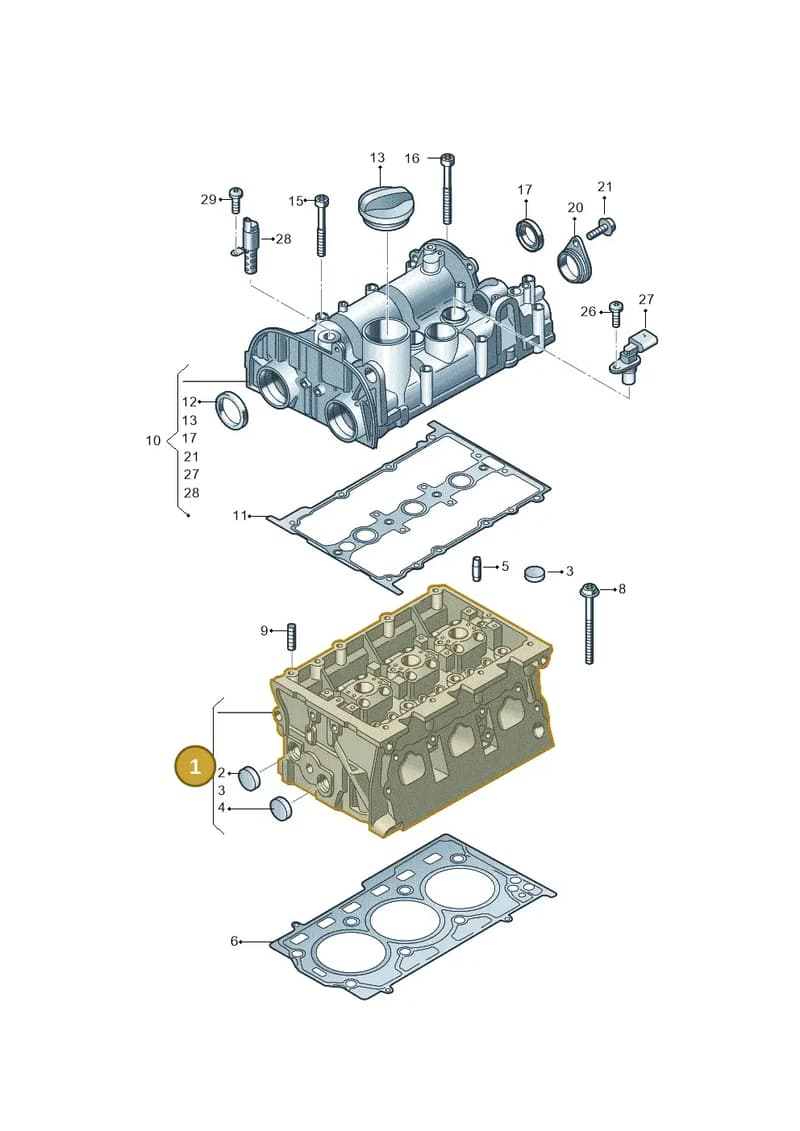 04C103064CX — Volkswagen Taigo (2021-2025) diagram 837103400, position 1