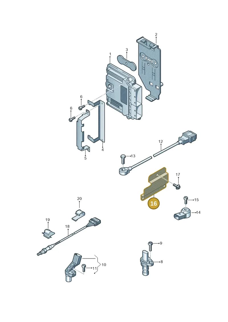 04C253046B — Audi A1 Sportback (2014-2018) diagram 792906000, position 16